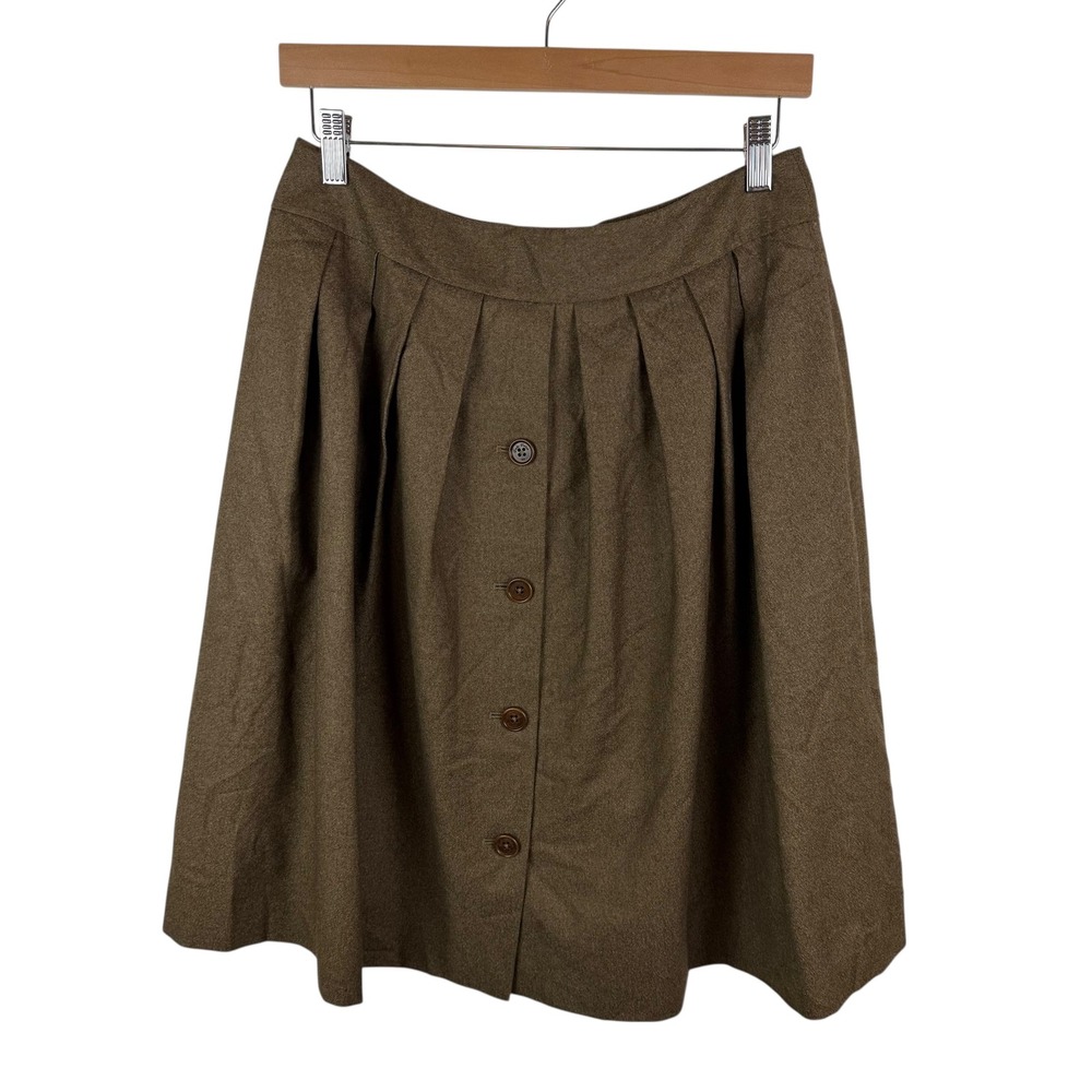 Brooks Brothers Vitale Barberis Canonico Wool Pleated Skirt Sz 6 Italy Academia